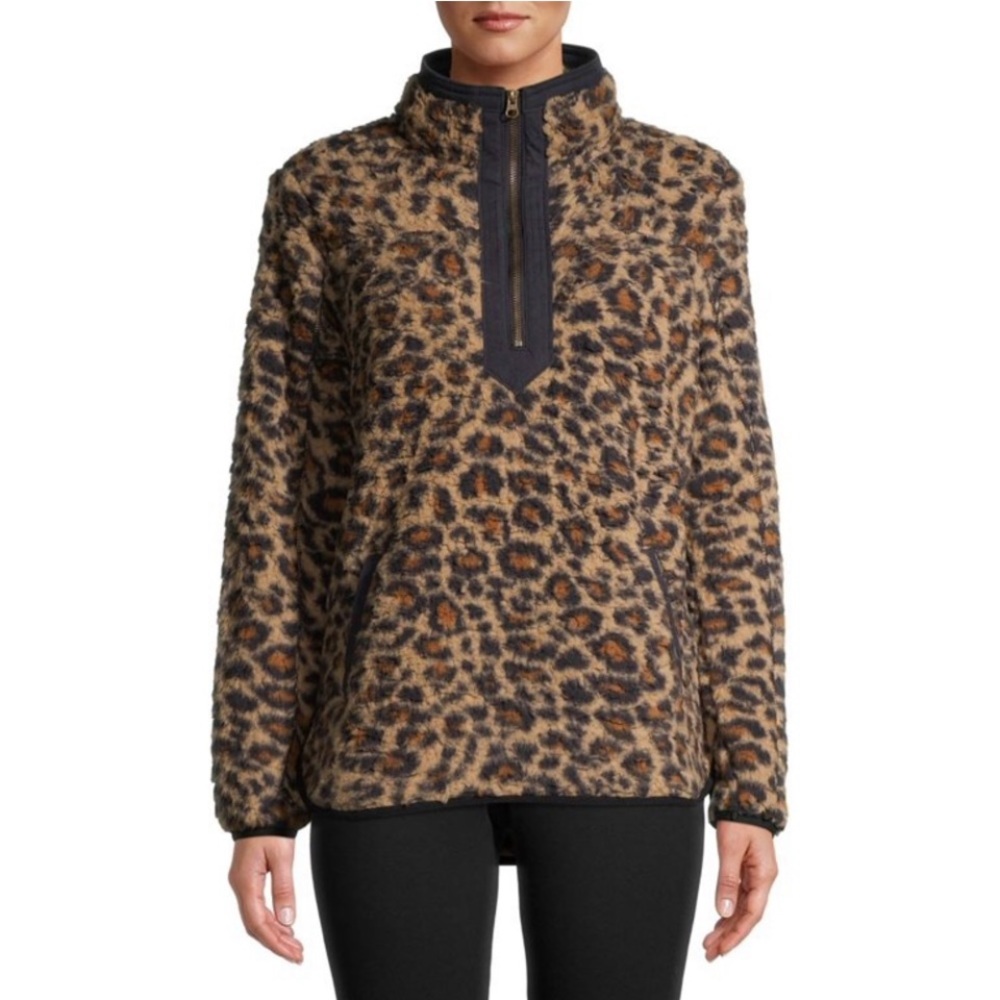 5/$25 Animal print pullover Sherpa Jacket